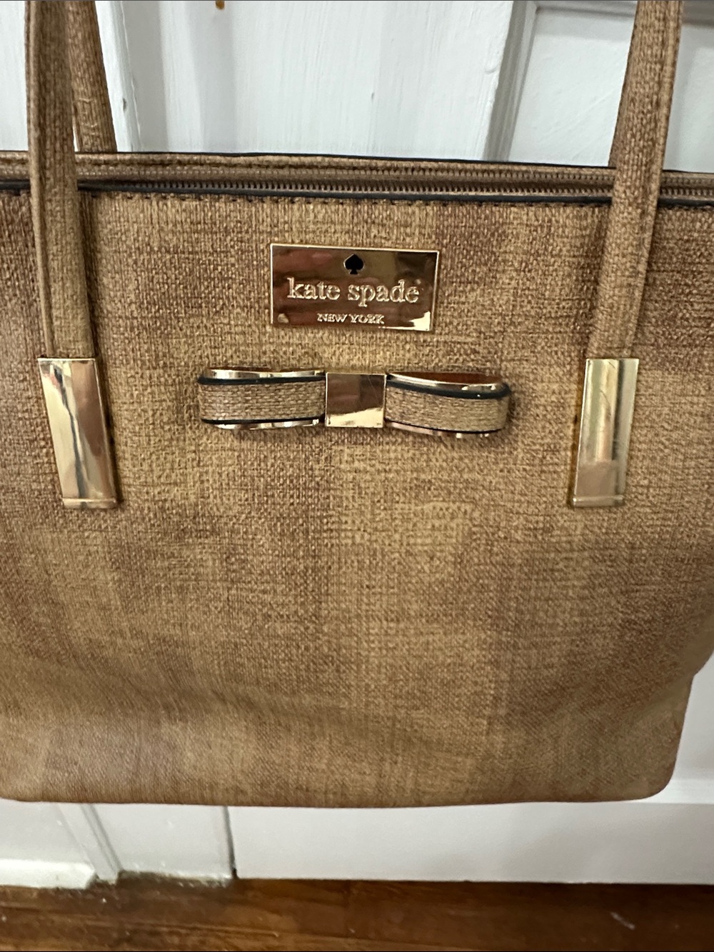 kate spade Tan Bow-Accent Tote - Picture 2 of 10